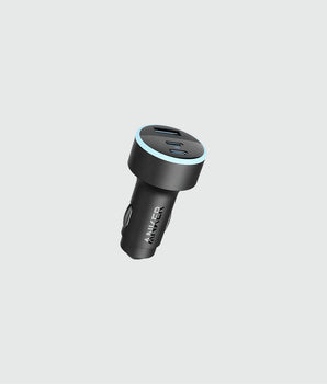 Anker 335 Car Charger, 67W, 3-Port with 2 USB-C and 1 USB-A, Black