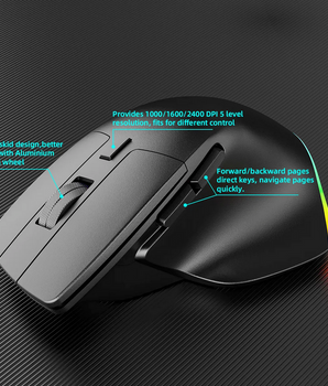 Wireless Bluetooth Mouse, Rechargeable, 3-Mode