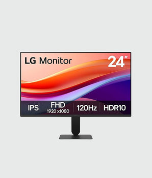 LG 24 Inch FHD IPS 120Hz HDR10 Monitor with Slim Stand 24U411A-B